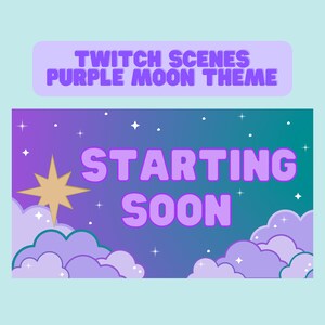 Animated Cute Purple Cloud Scenes for Twitch Stream