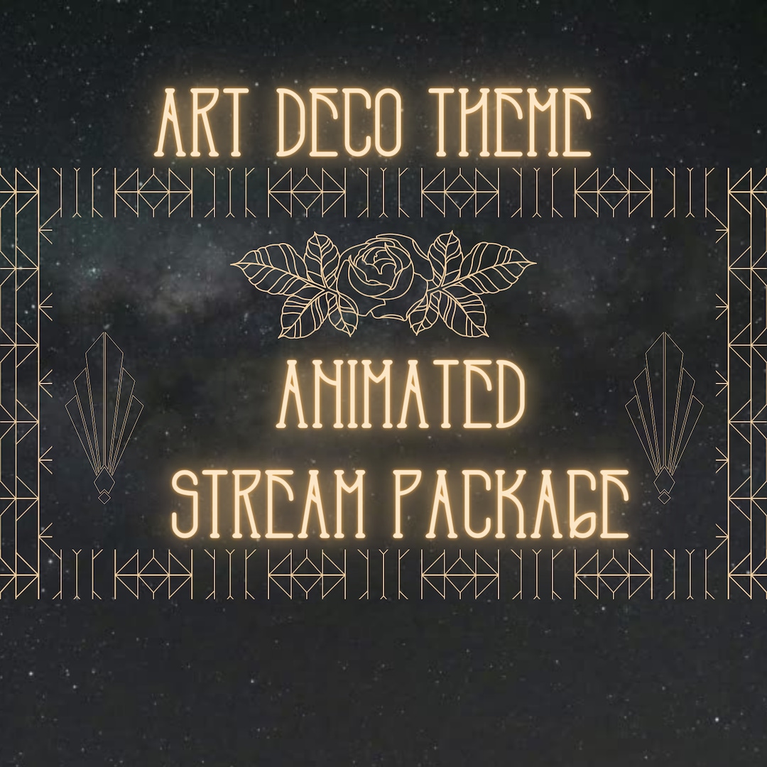 Twitch Neon Gold Art Deco Stream Package (includes, 4 Animated and ...