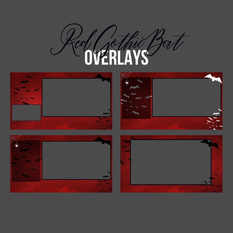Twitch Animated Red Bat Stream Package (includes, 4 Animated/static ...