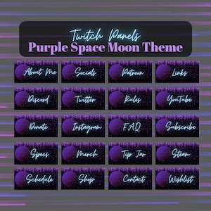 Twitch Purple Space Moon Twitch Panels