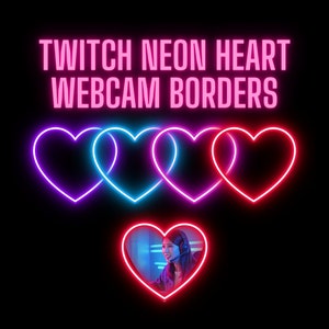 Neon Heart Twitch Webcam Border *Perfect for Valentine&#39;s Day*