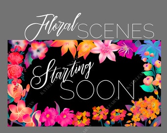 Animated Tropical Floral Twitch Scenes