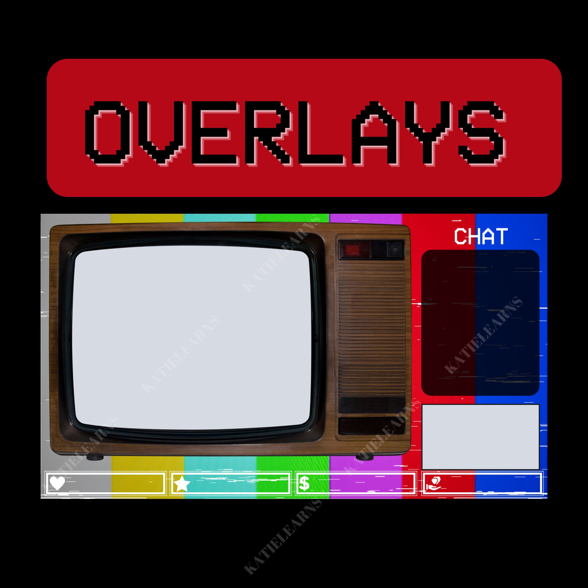 Twitch Retro CRT TV Stream Package includes 8 (Download Now) 