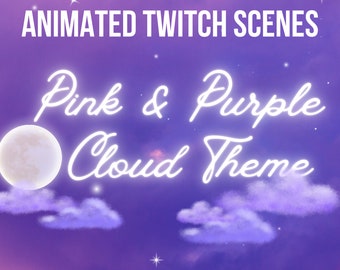 Neon Animated Pink & Purple Clouds Scenes