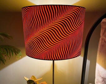 Double-sided lampshade - 30cm diameter with ‘Light As A Feather’ Ankara print fabric