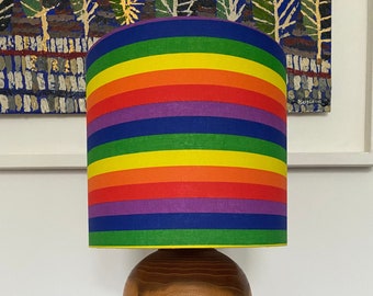 Single-sided lampshade, 20cm diameter with ‘Pride’ print fabric