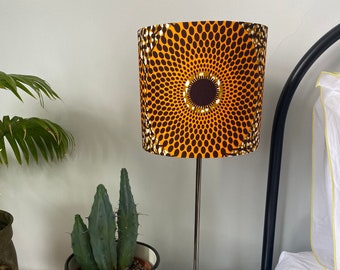 Single-sided lampshade - 20cm diameter with ‘Sunflower’ Ankara print fabric