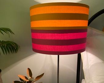 Double-sided lampshade - 30cm diameter with ‘fruit salad’ fabric design