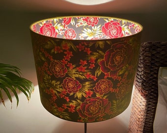 Double-sided lampshade - 30cm diameter ‘Goodnight Rose’ Ankara print shade