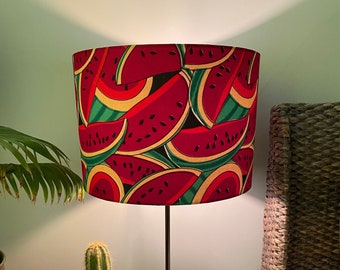 Watermelon Ankara Print Lampshade: Double-Sided Design