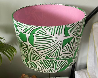 Double-sided lampshade - 30cm diameter with ‘Gingko Paradise’ Ankara print fabric