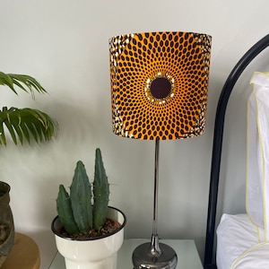 Single-sided lampshade - 20cm diameter with ‘Sunflower’ Ankara print fabric