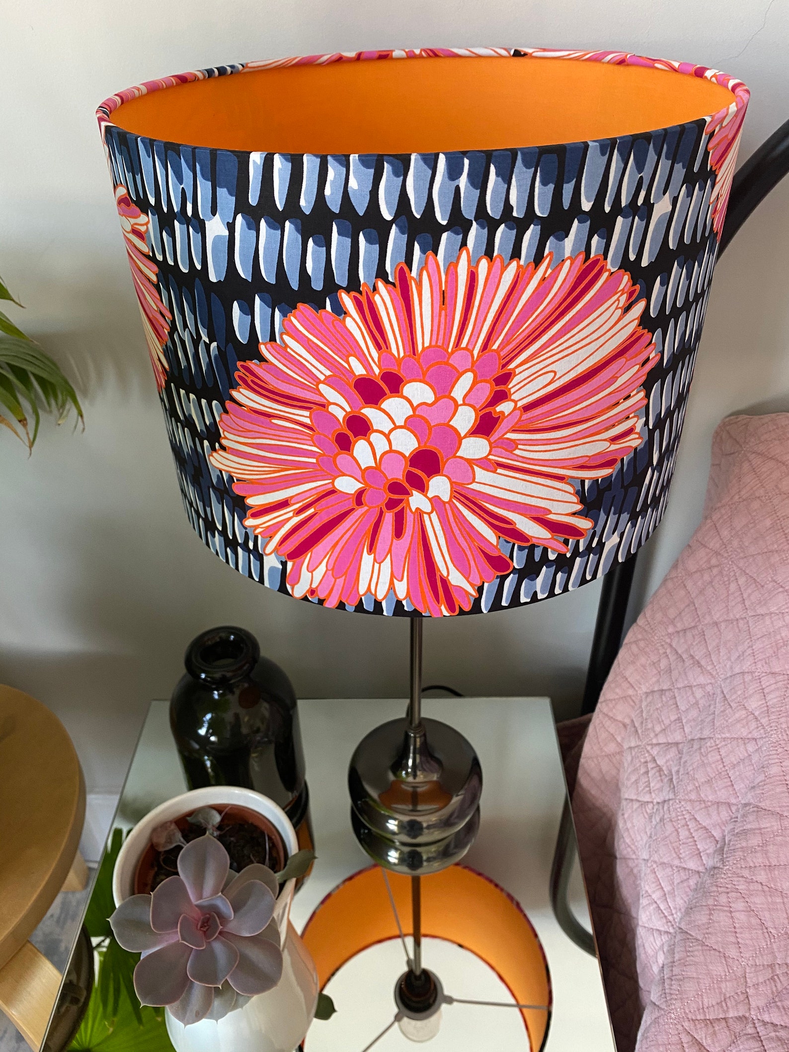 Doublesided Lampshade 30cm Diameter With chrysanthemum Etsy UK