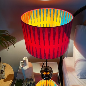 Double-sided lampshade - 30cm diameter “Circus Circus” lampshade with bright pink fabric