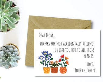 Mother's Day Card, Printable Mother's Day Card, Plant Mom Card, Card for Mother's Day, Card for Mom, Instant Download