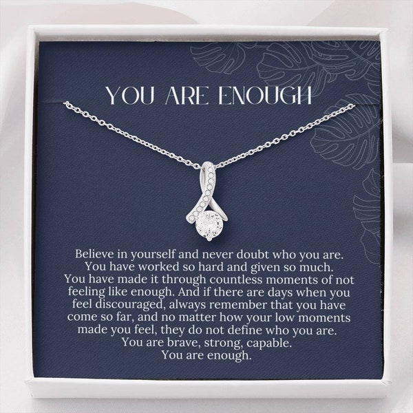 You Are Enough Necklace | Affirmation Necklace | Encouragement Gift | Motivational Gift