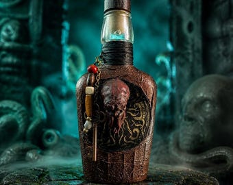 Handmade longneck Sea Monster Flask, Renaissance Faire Accessory, Pirate, Cthulhu