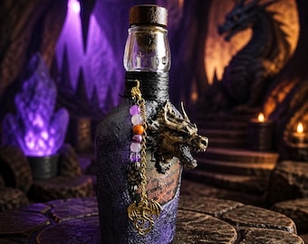 Handmade longneck Dragon Flask, Renaissance Faire Accessory, Pirate, Cthulhu, Fantasy, Dragon