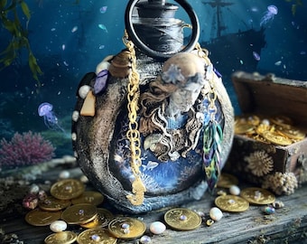The Sirens Secret Flask, mermaid, pirate, fantasy, renaissance accessorie