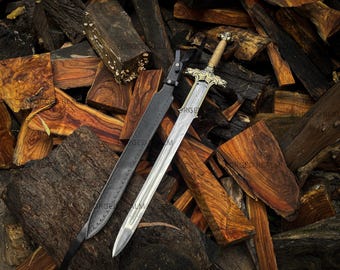 Conan the Barbarian Atlantean Sword | Handmade Stainless Steel Sword | Movie Prop Blade (40 Inch)