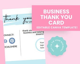 Thank You Card, DIY Marketing Cards Template Design, Thank You For Order Packaging Card, Package Insert Thank You Cards, Small Business Card