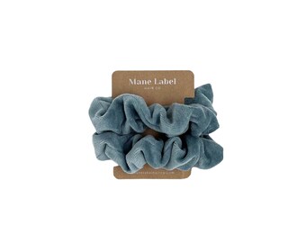 Velour Scrunchies / cotton velour / soft / Made in USA / Jade