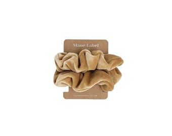 Velour Scrunchies / cotton velour / soft / Made in USA / Camel