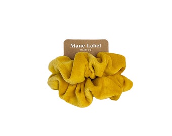 Velour Scrunchies / Dijon / cotton velour / soft / Made in USA