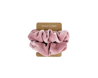 Velour Scrunchies / cotton velour / soft / Made in USA / Dusty Rose