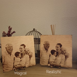 Transform photos into timeless wooden art pieces, hand-burned with precision.