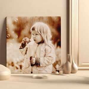 Personalized Children Photo on Wood - Unique Gift for Mom Customizable Christmas Gift