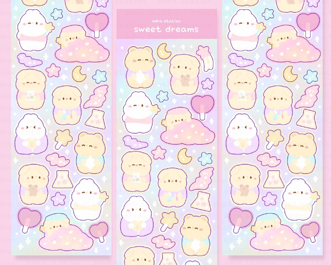 Sweet Dreams Sticker Sheet Cute Stickers Kawaii Planner Etsy