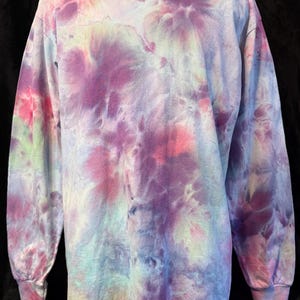 Tie Dye Cotton Candy Watercolor Adult Large L Pink Purple Lavender Blue Flowers Brushstrokes Paint Impressionist Impressionism Monet Pastel