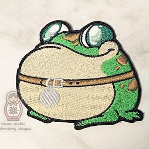 Boggy The Froggy Cosplay Embroidered Iron-On Patch Dimension 20 Dungeons & Dragons Frog Cryptid Monster D20 Dice Roleplay RPG