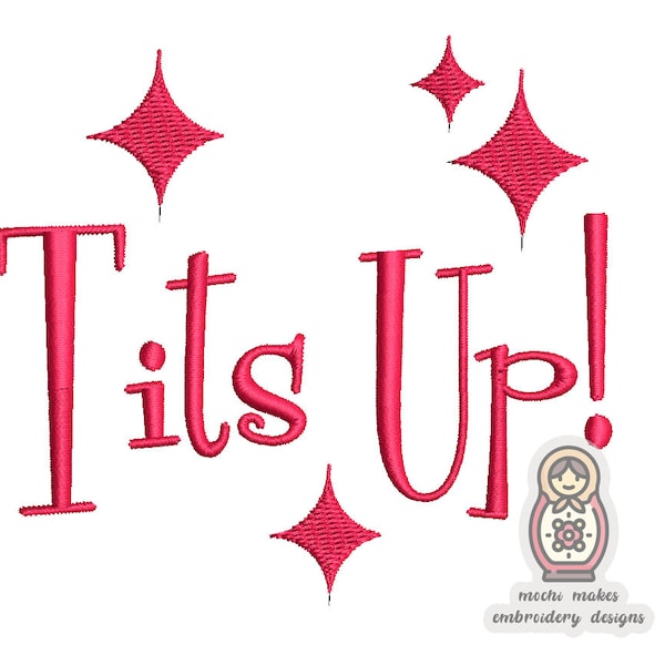 Maisel "Tits Up!" Vintage 1960s Digitale Stickmuster Datei Download 4x4 DIY Cosplay Retro 1970s Sew Kostüm Marvellous Jüdische Komödie