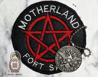 Motherland Fort Salem Patch & Medallion Gift Set Witch Military Embroidered Patch Bellweather Cosplay Necro Blaster Fixer Knower Magic Wicca