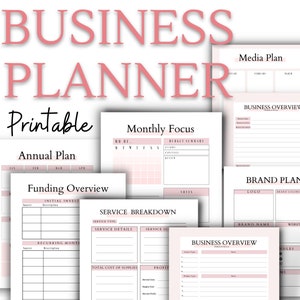 Printable Business Plan Template | Canva Editable Business Plan | Customizable Small Buiness Planner Sheets | Business Planner Template