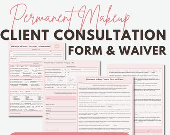 Customizable Permanent Makeup Consent Form & Waiver (Canva Template)