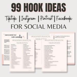 99 haczyków do tworzenia treści w mediach społecznościowych | Proste haczyki strategii mediów społecznościowych do postów na TikToku, Intagramie, Facebooku i Pintereście