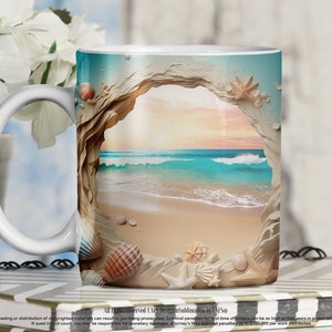 3D beach Frame Coffee mug