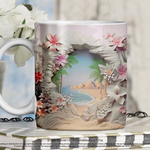 3D beach Frame coffee mug