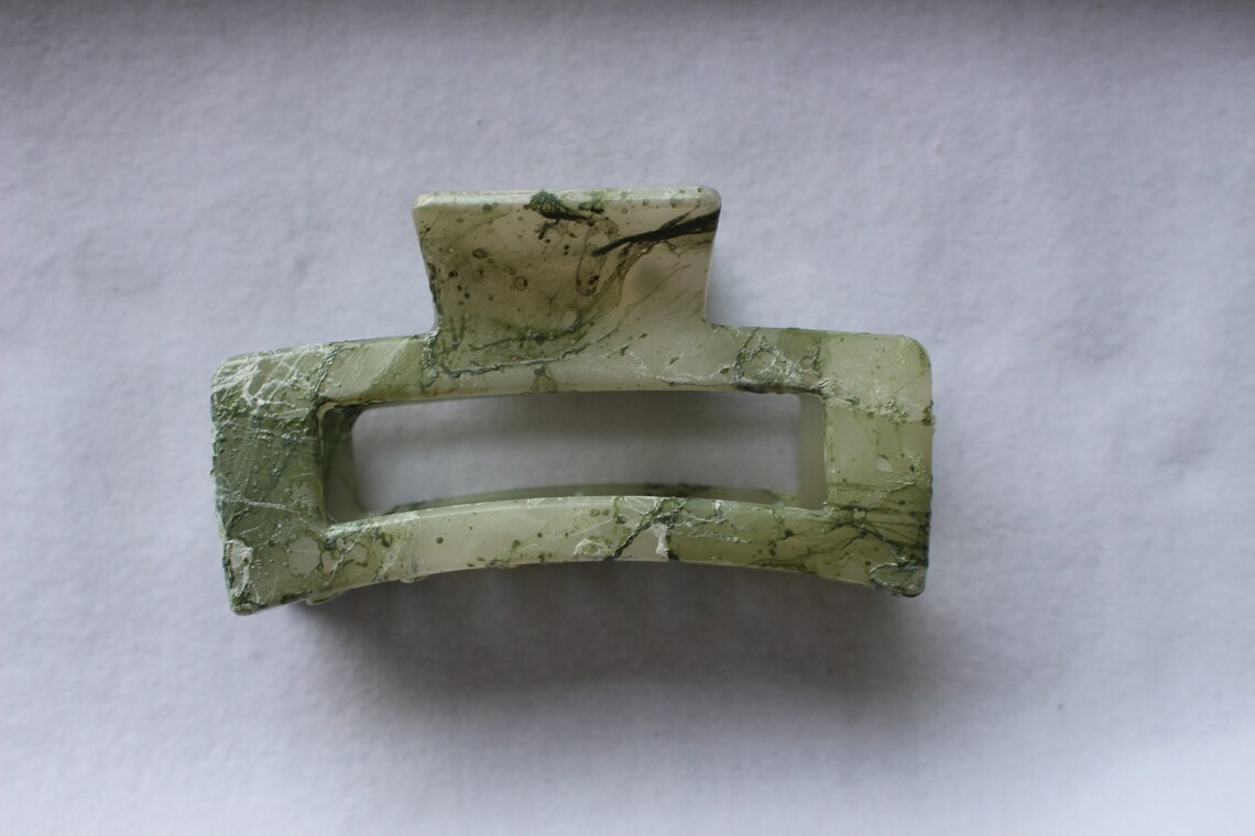 Sage green hair claw clip rectangle medium size hydro Etsy
