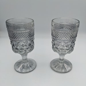 Anchor Hocking Wexford Smoke Glass Small Goblets, Water Glasses Wine Glasses, Set of 2