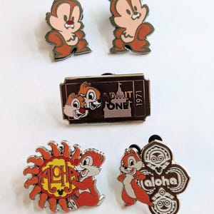 Chip and Dale Disney Trading Pins, Set of 5 - trading and collectible enamel pins