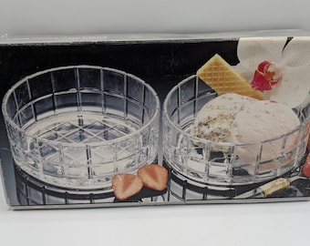 Vintage Studio Nova by Mikasa Dinner Party Crystal Salad/Dessert Bowls, set of 2
