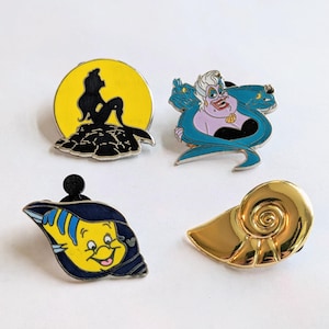 The Little Mermaid Disney Trading Pins, Set of 4 - trading and collectible enamel pins