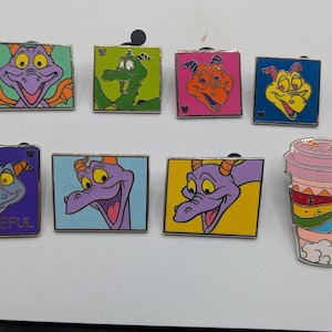 Figment Disney Trading Pins, Lot of 8 - assorted trading collectible enamel pins no duplicates