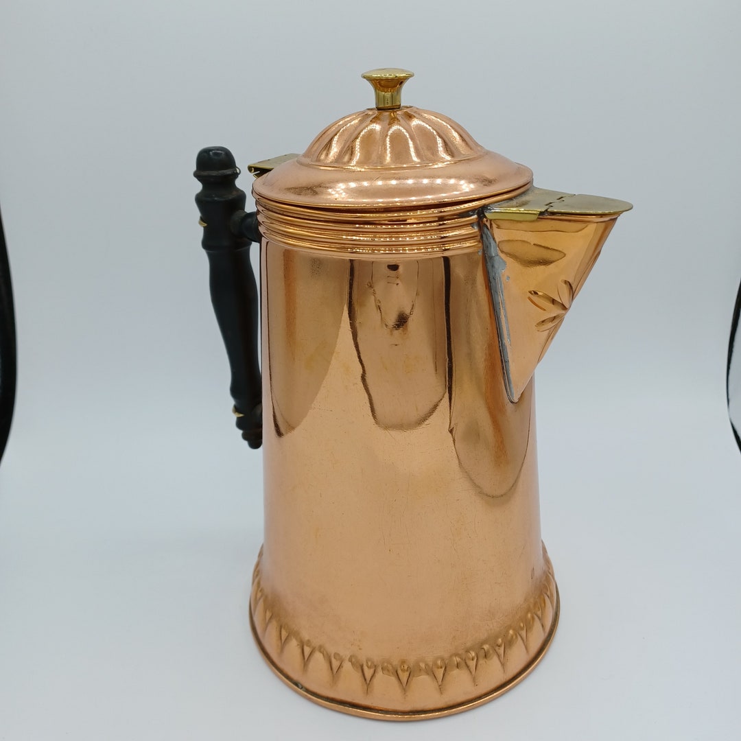 Victorian Copper and Wood Coffee Pot Etsy
