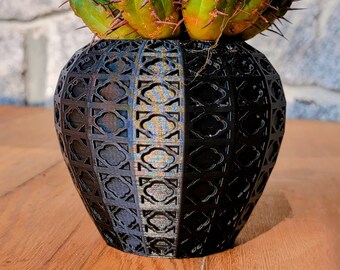 Circular Tiled Planter with Drainage | 3D Printed | 3.5 Inch Diameter Opening