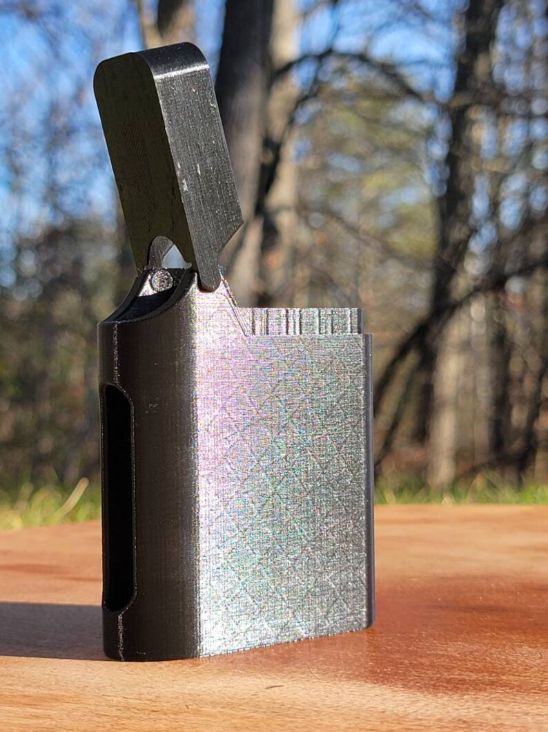 Black Cigarette/joint Case With Lighter Slot Holds 8 Cigarettes/joints